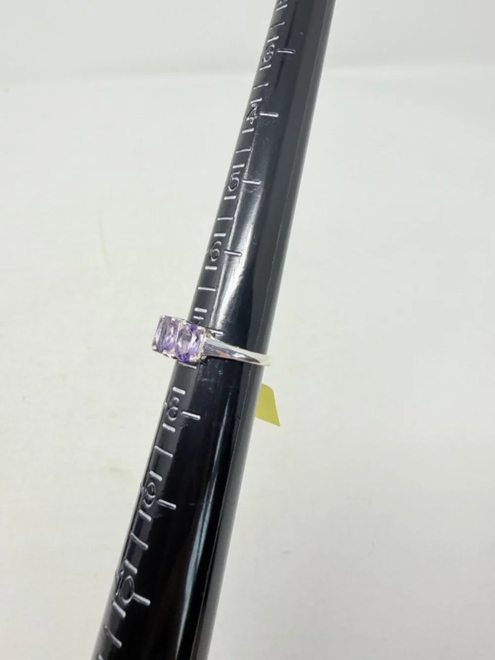 Shop LC Rose De France Amethyst Oval 3 Stone Size 7 Ring in Sterling Silver 5527